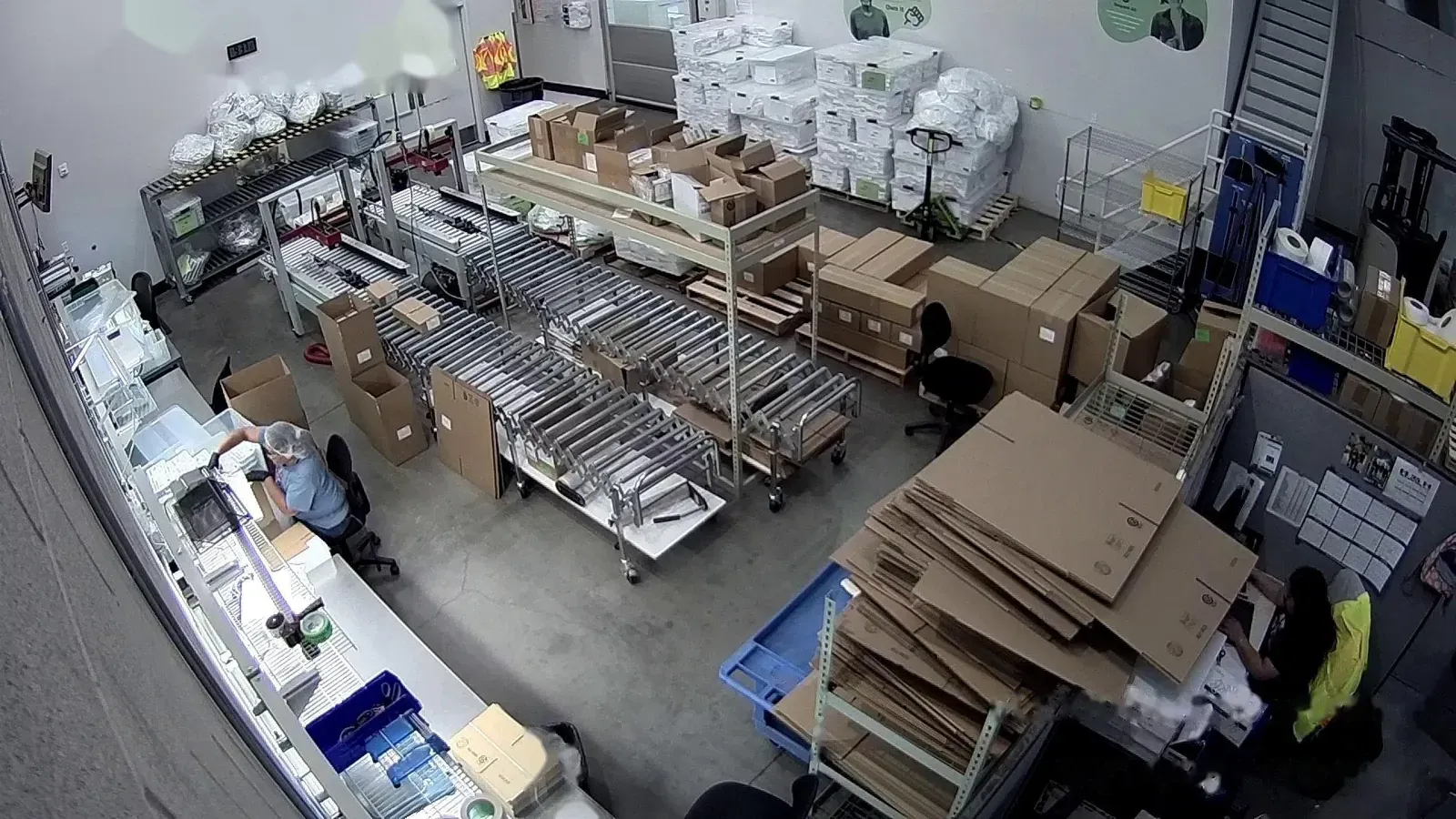 Packing line with two workers detected